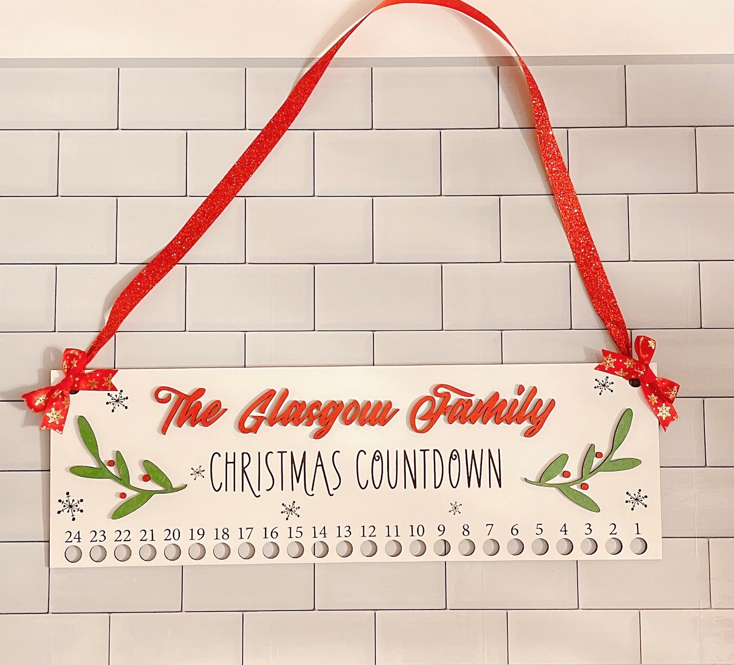 Candy cane Christmas countdown sign, personalized Christmas countdown sign