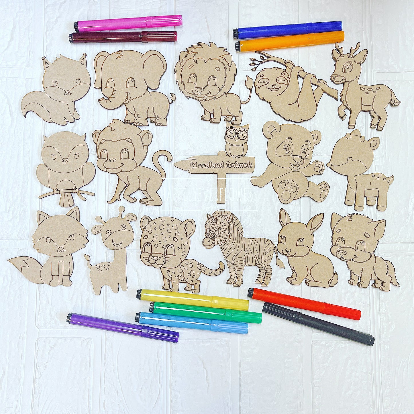 Woodland animals paint set, kid paint set, woodland animal party favors/decor