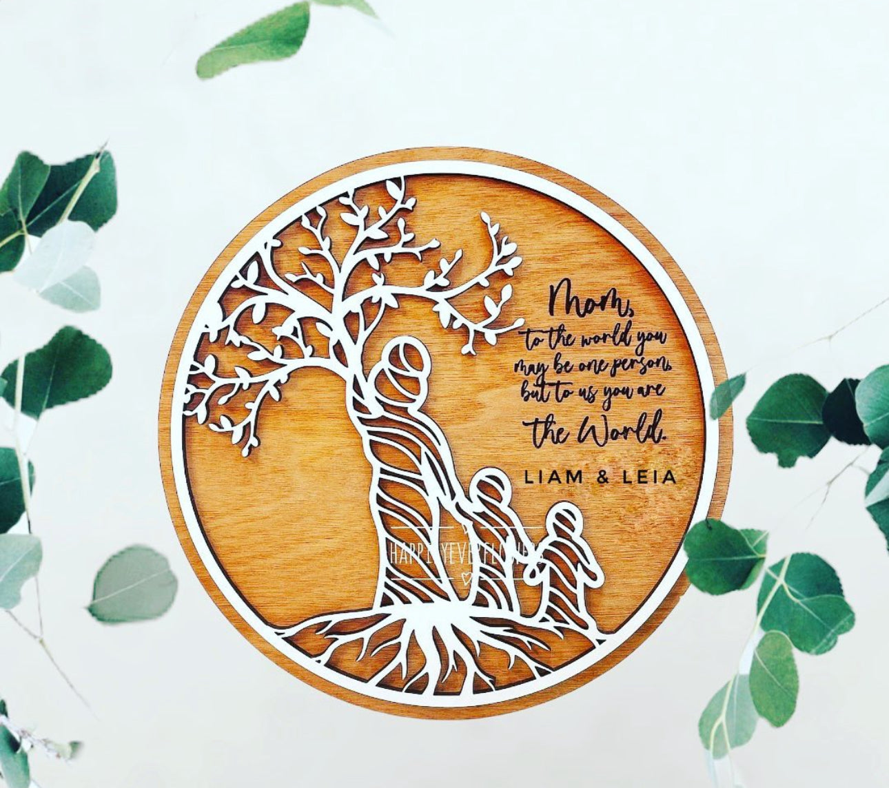 Mother and Child Wooden Sign, to the world you may be one person but to us you are the world, gift for mom, Mother’s Day gift