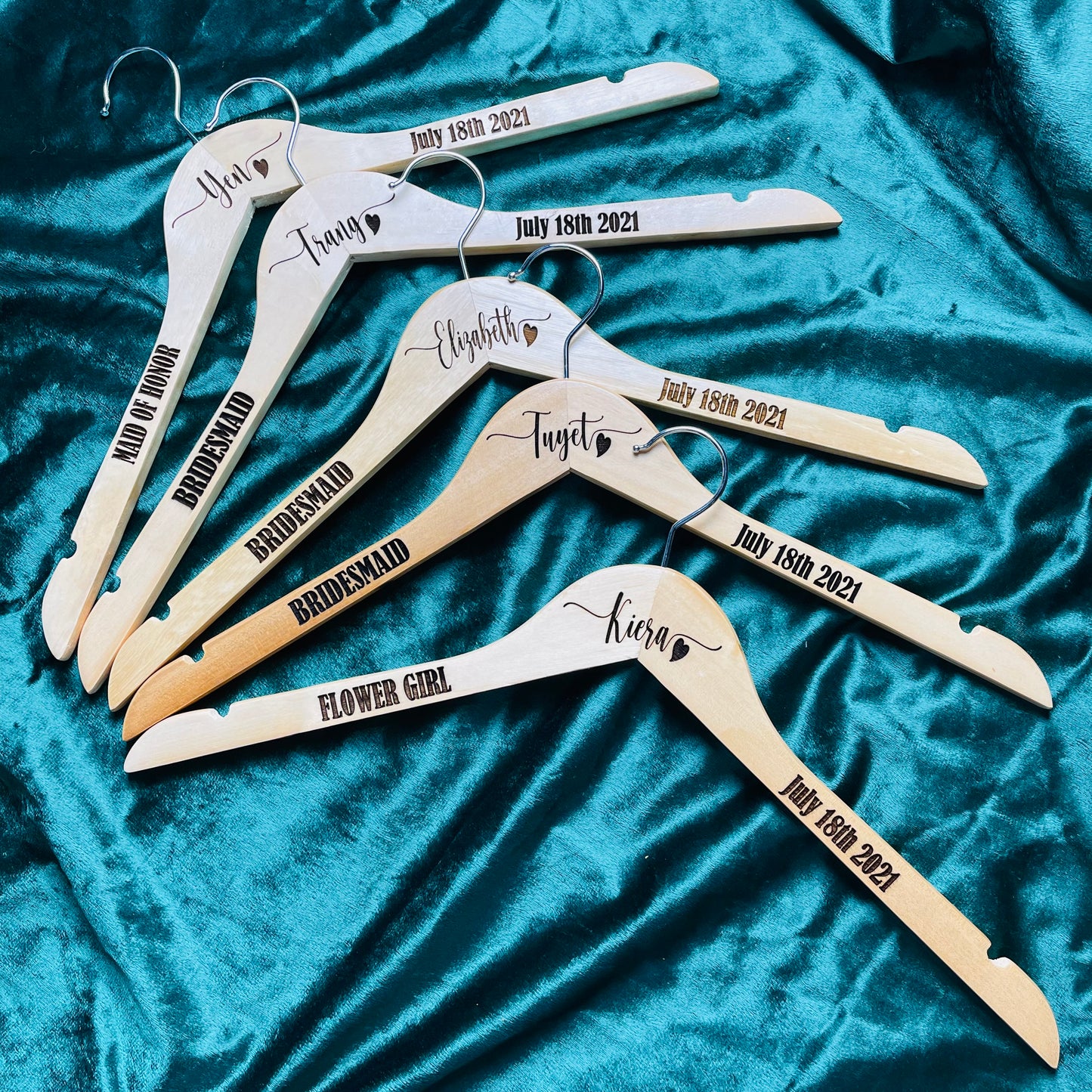 Custom Wedding Hangers, graduation hangers