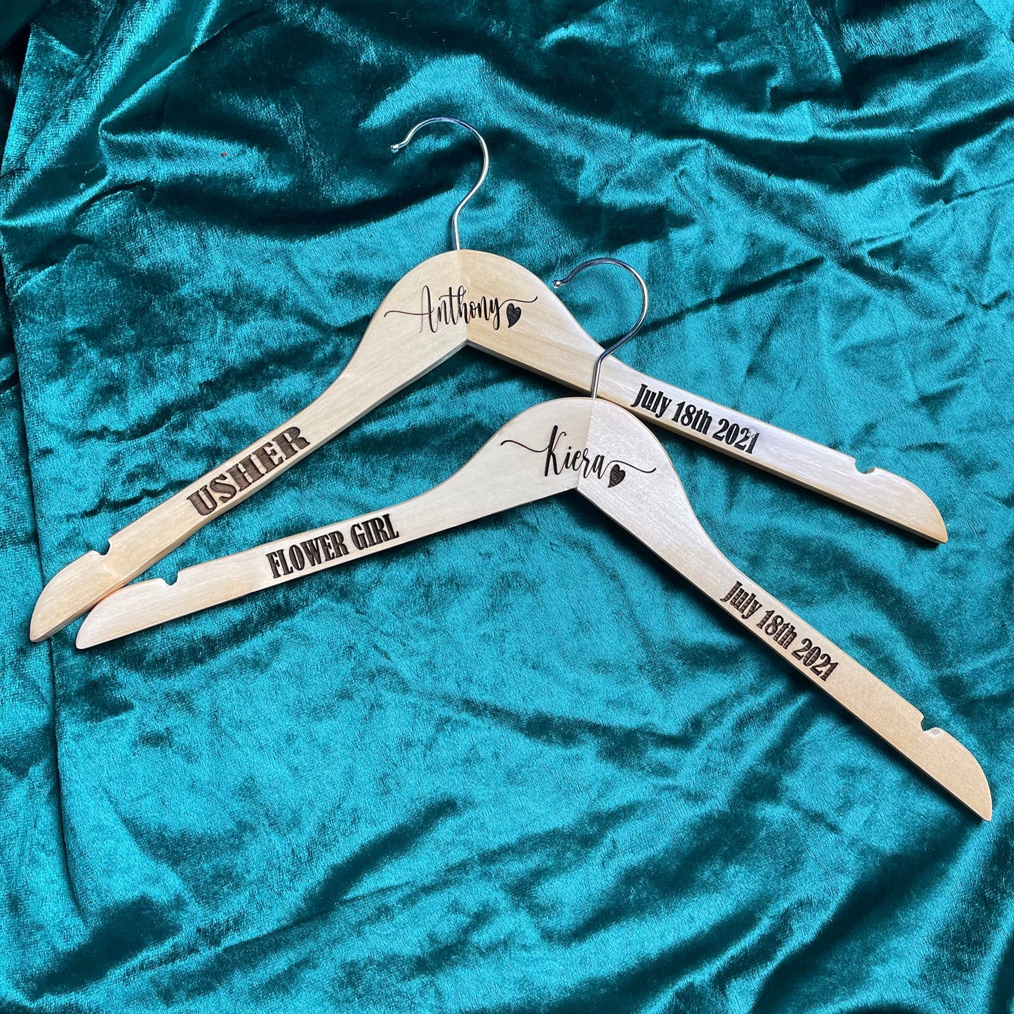 Custom Wedding Hangers, graduation hangers