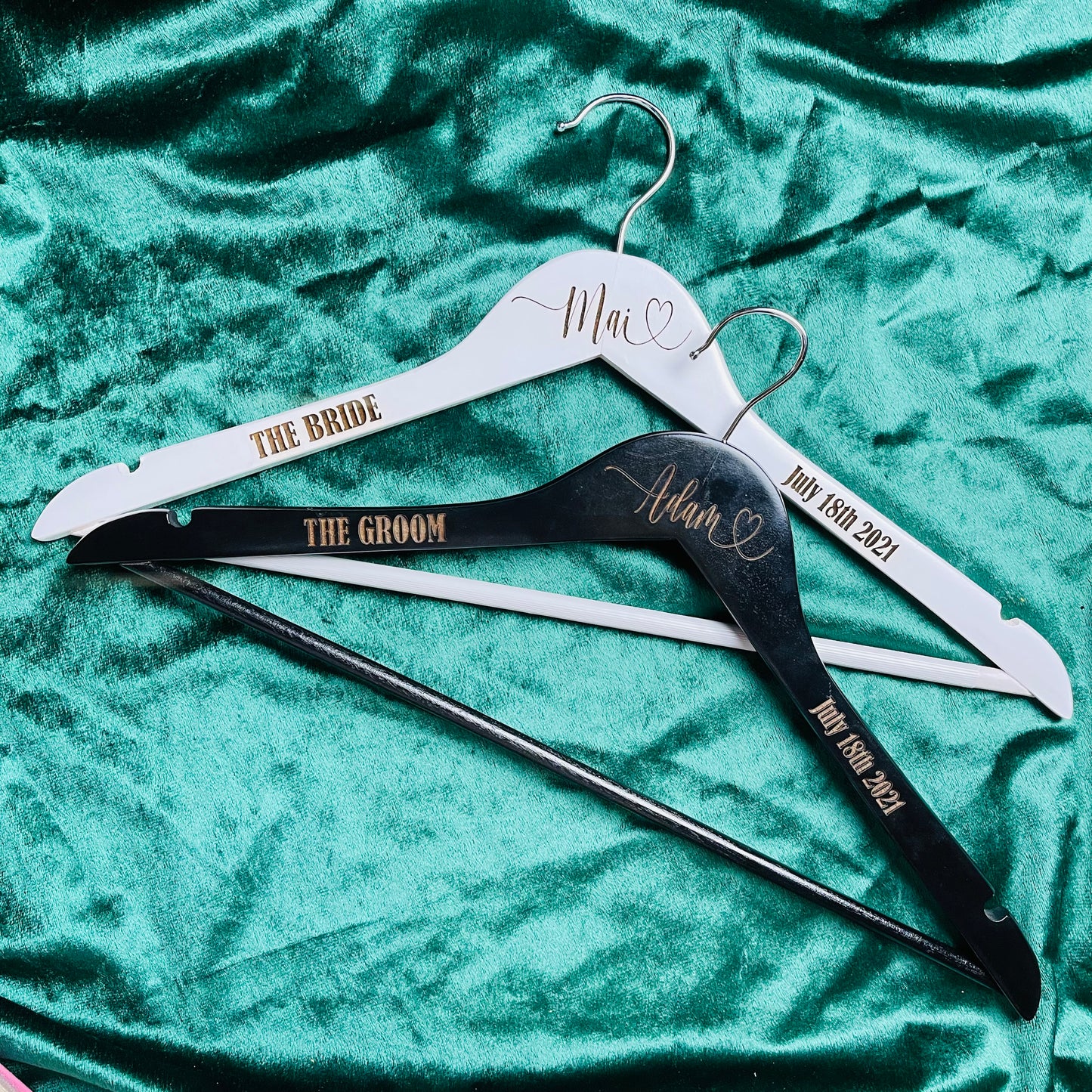 Custom Wedding Hangers, graduation hangers