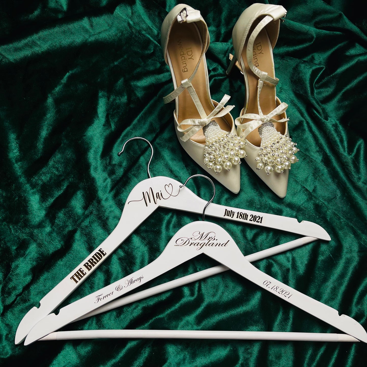 Custom Wedding Hangers, graduation hangers