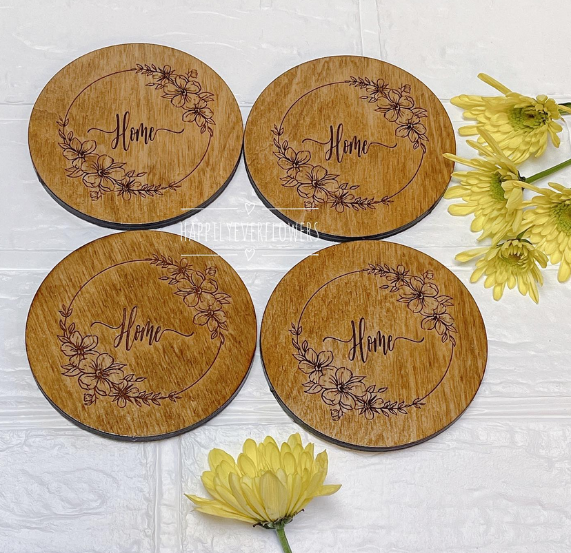 Wooden coaster set, Home coasters