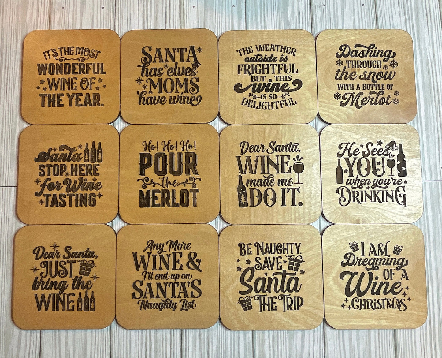 Holiday Wine Coasters