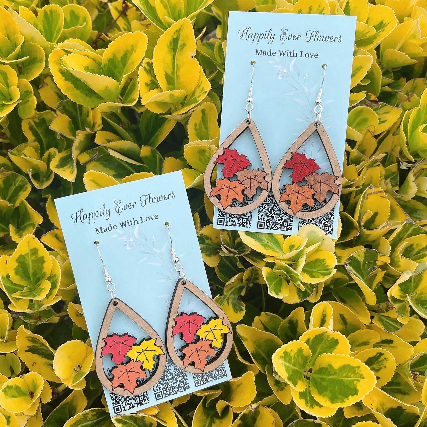 Fall Earrings, maple leaves earrings, fall leaves earrings, dangle earrings