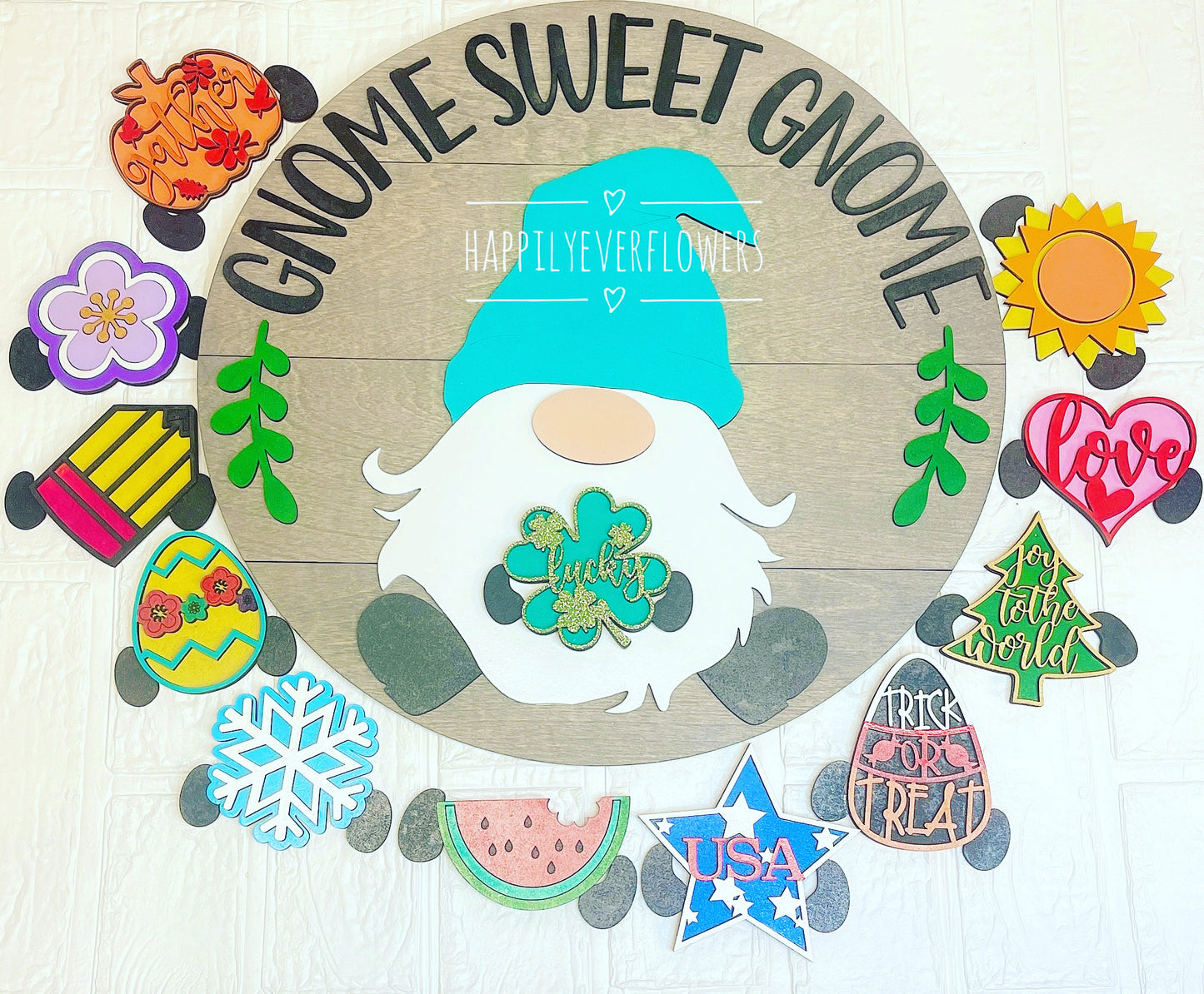 Interchangeable Gnome Sweet Gnome Sign