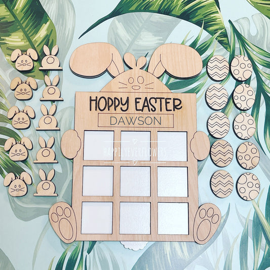 Color Your Own Personalized Easter Bunny Tic Tac Toe Kit