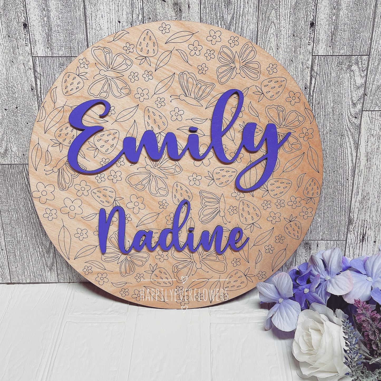 Round Nursery Name Sign