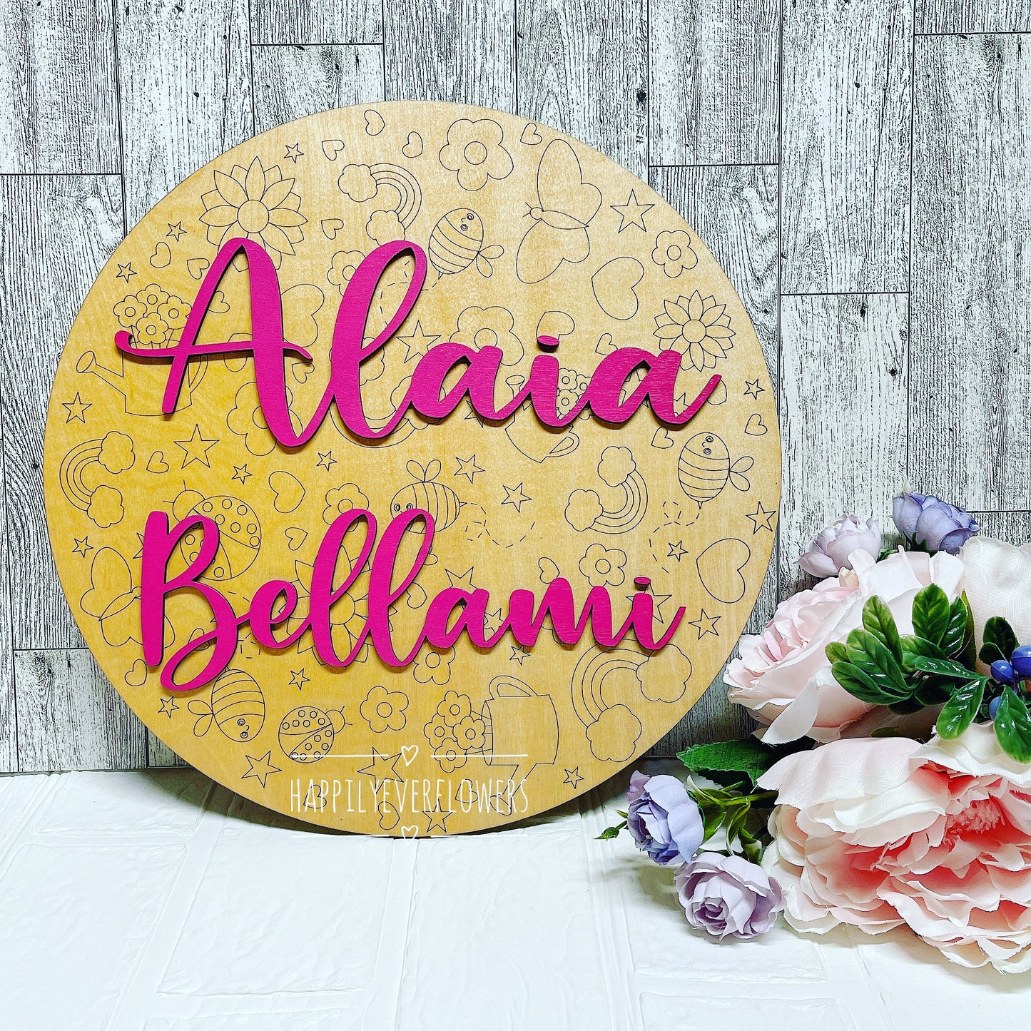 Round Nursery Name Sign