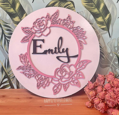 Round Nursery Name Sign