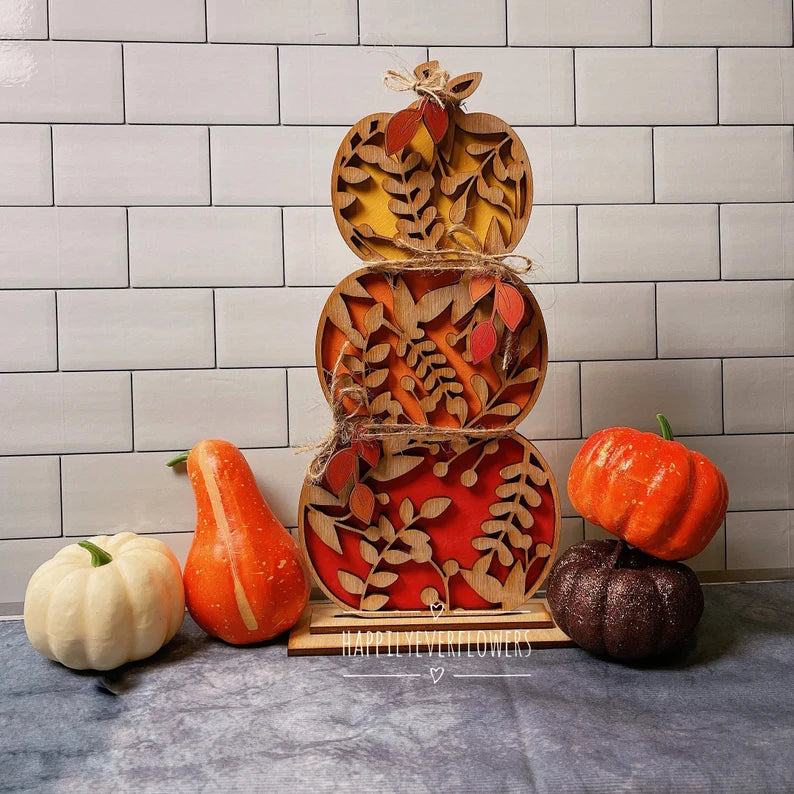 Stacking pumpkins, fall decor, standing pumpkins, home decor, house decor