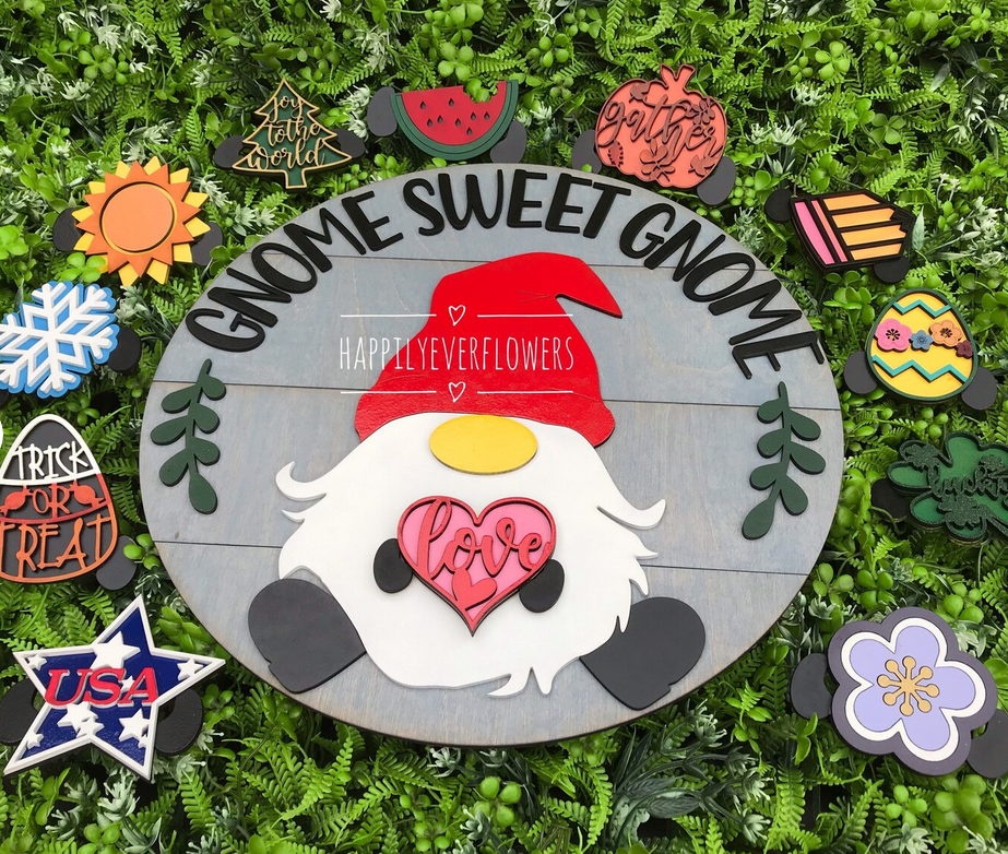 Interchangeable Gnome Sweet Gnome Sign