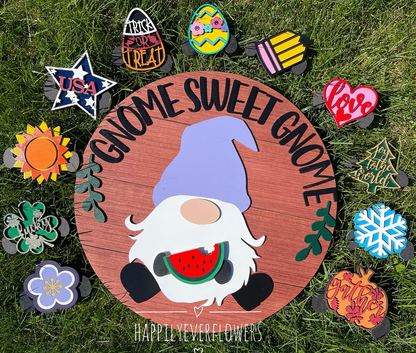 Interchangeable Gnome Sweet Gnome Sign