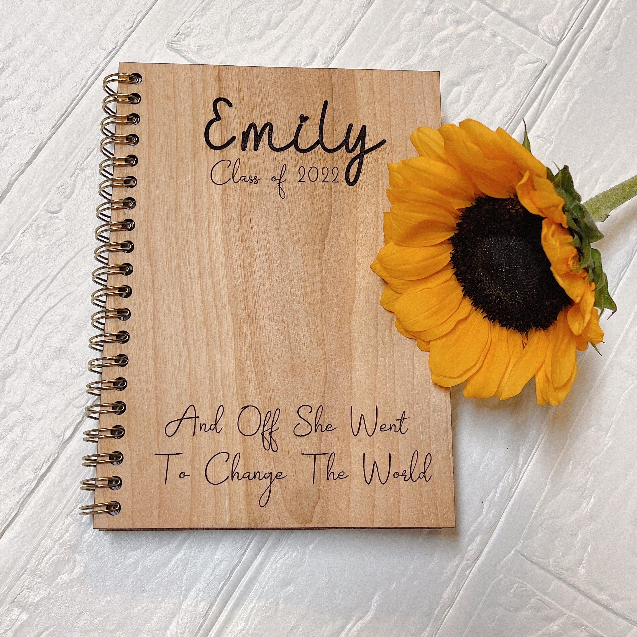 Personalized Notebooks, wooden cover notebook, graduation gift ...