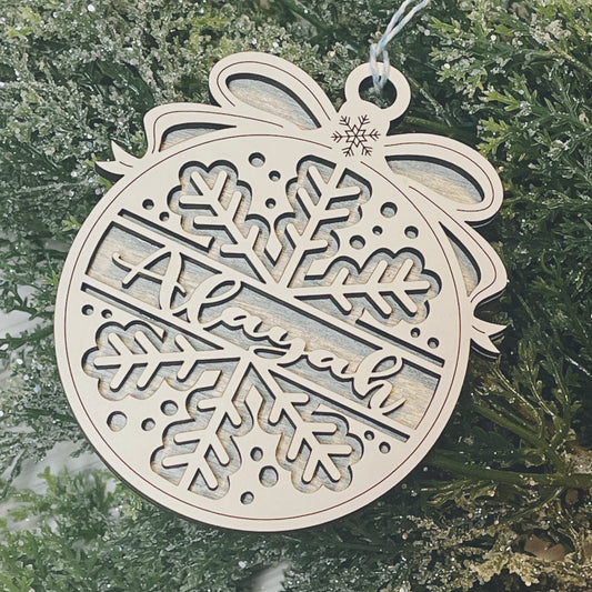 Snowflake personalized ornament