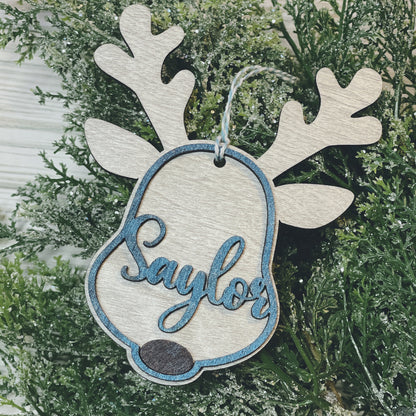 Personalized Reindeer Ornament, cute reindeer ornament