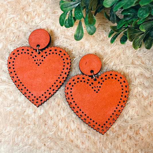 Heart Earrings, heart dangles, lace heart earrings